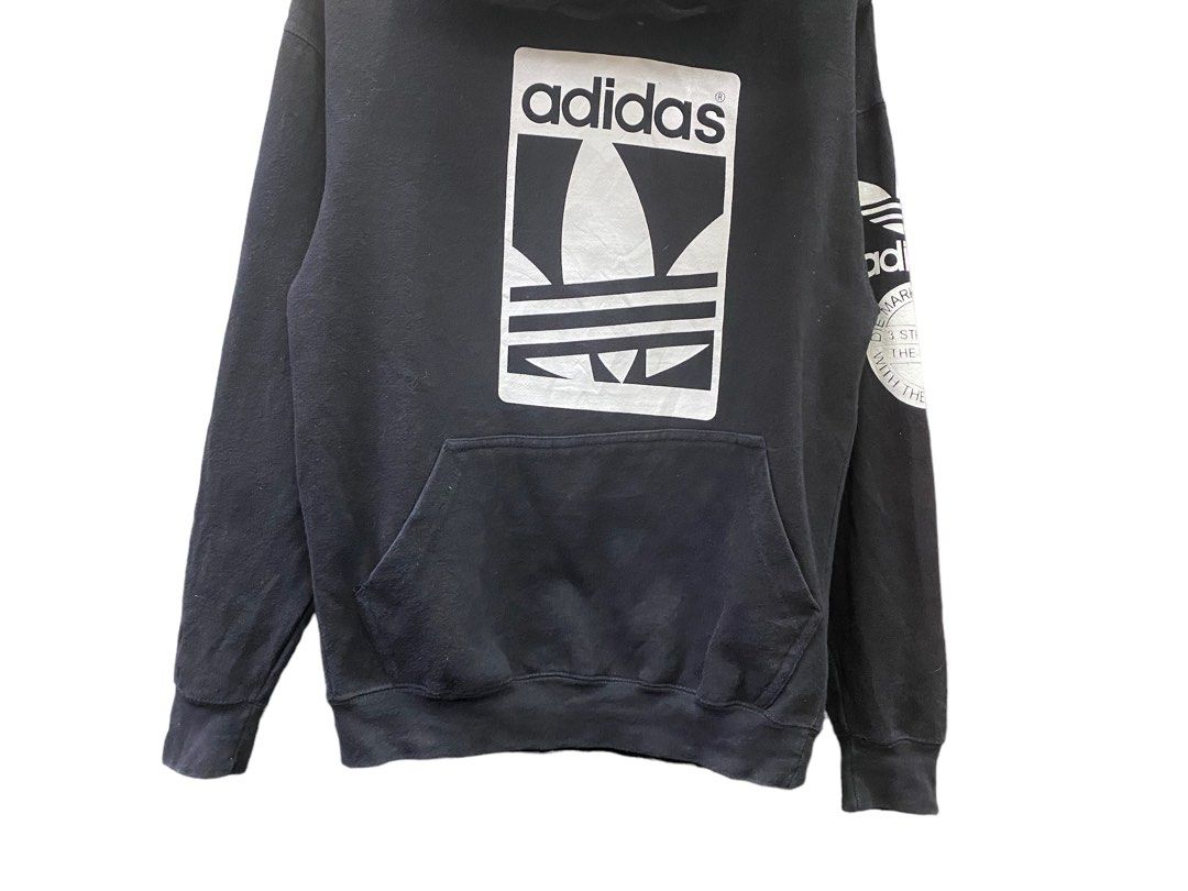 Adidas men's original trefoil street graphic front pocket hoodie store