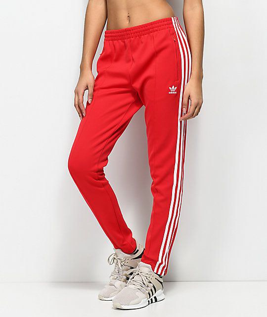 Red adidas training pants outlet