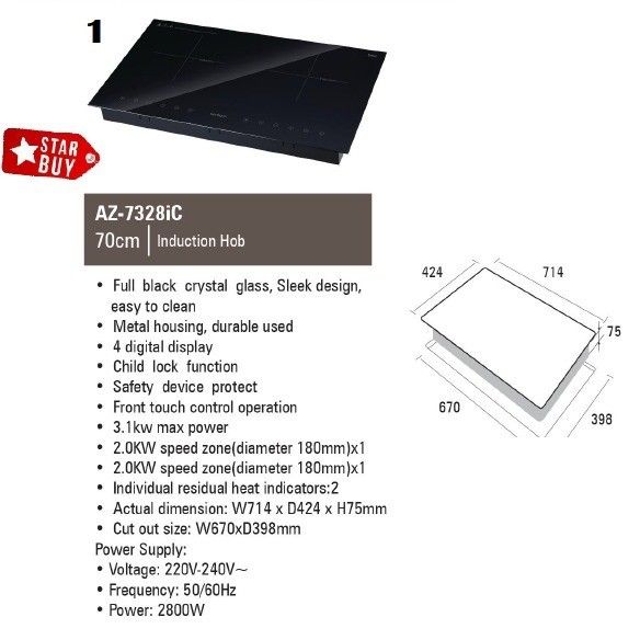 Aerogaz Induction cooker, TV & Home Appliances, Kitchen Appliances