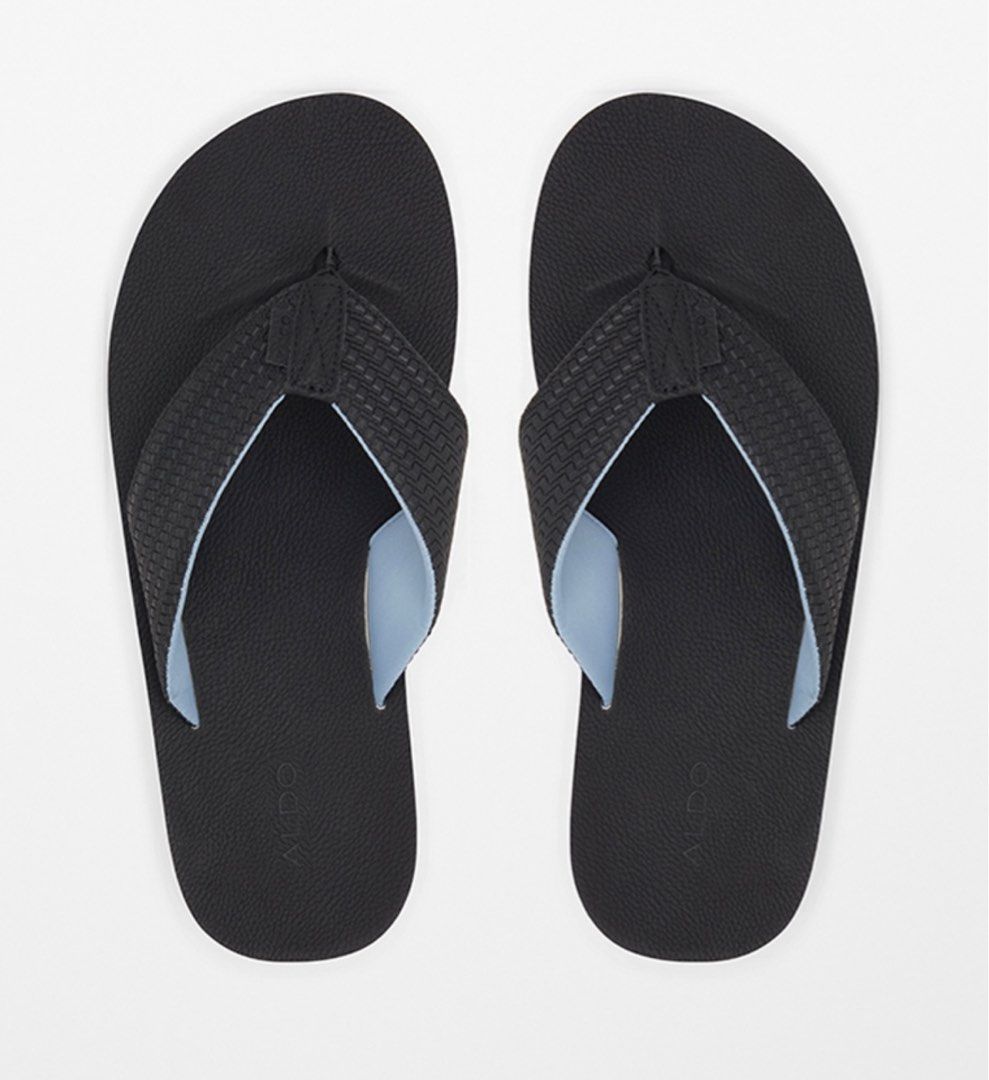 Aldo black flip flops top