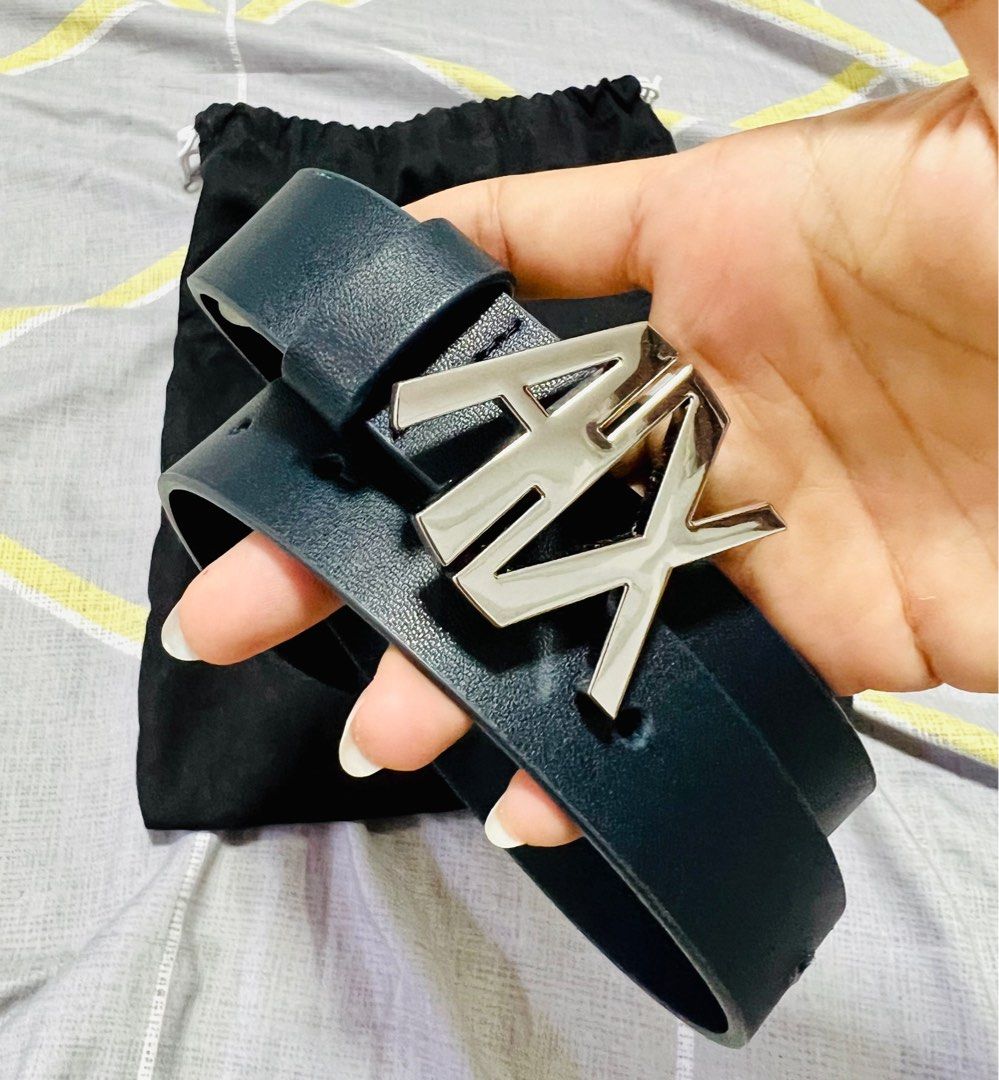 Armani Exchange Women s AX logo buckle belt Men s Fashion