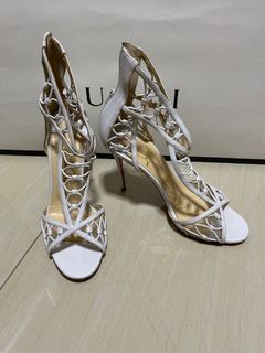 New Christian Louboutin Heels Pump Silver Zip Iconic Classic Size: 37
