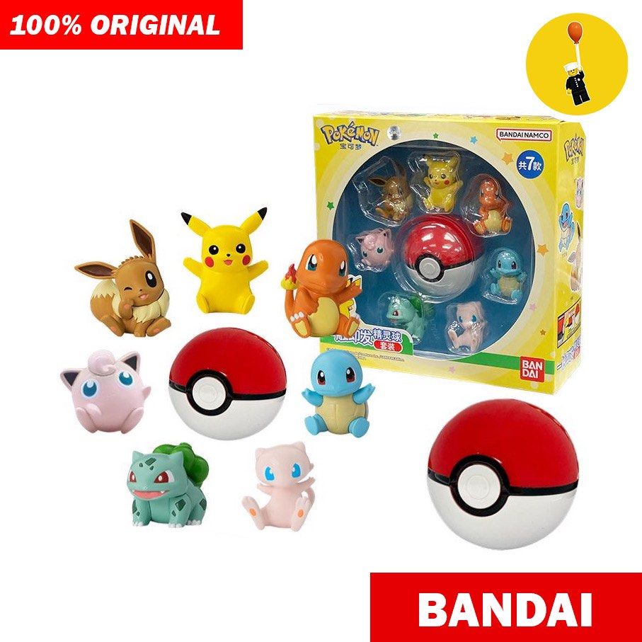 BANDAI Pokemon Toy 7 pokemon and 1 Pokemon Ball (Condition as photo show),  Hobbies & Toys, Toys & Games on Carousell