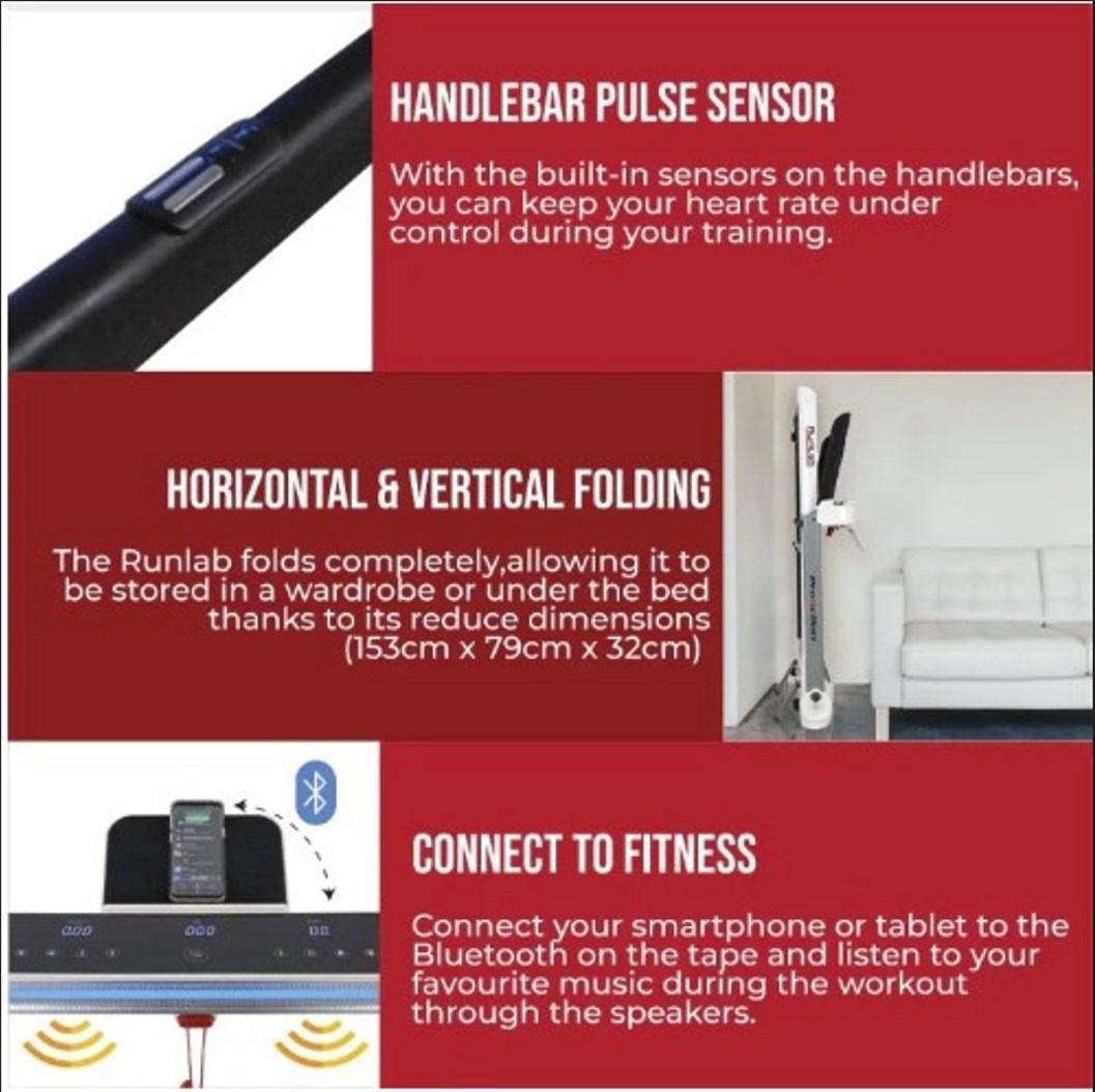 BH FITNESS Runlab G6310 Treadmill with 10 Year Warranty on Motor(Max ...