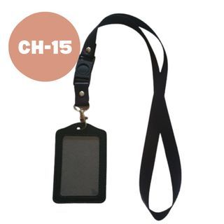  1 Pc Badge Holder with Zip, Slim Double Sided PU Leather ID Card  Holder Wallet Case with 5 Card Slots, 1 Side Zipper Pocket and 18 PU Neck  Lanyard/Strap, Vertical 