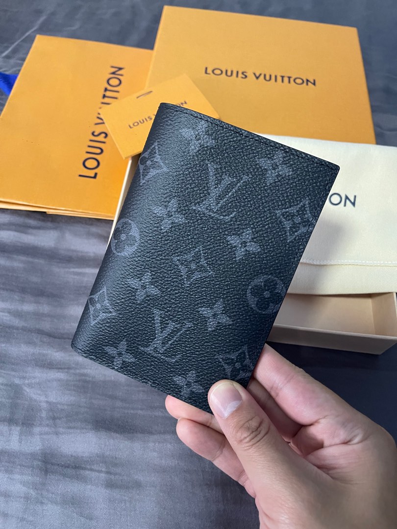 Louis Vuitton Passport Cover Case Monogram Eclipse M64501 Black