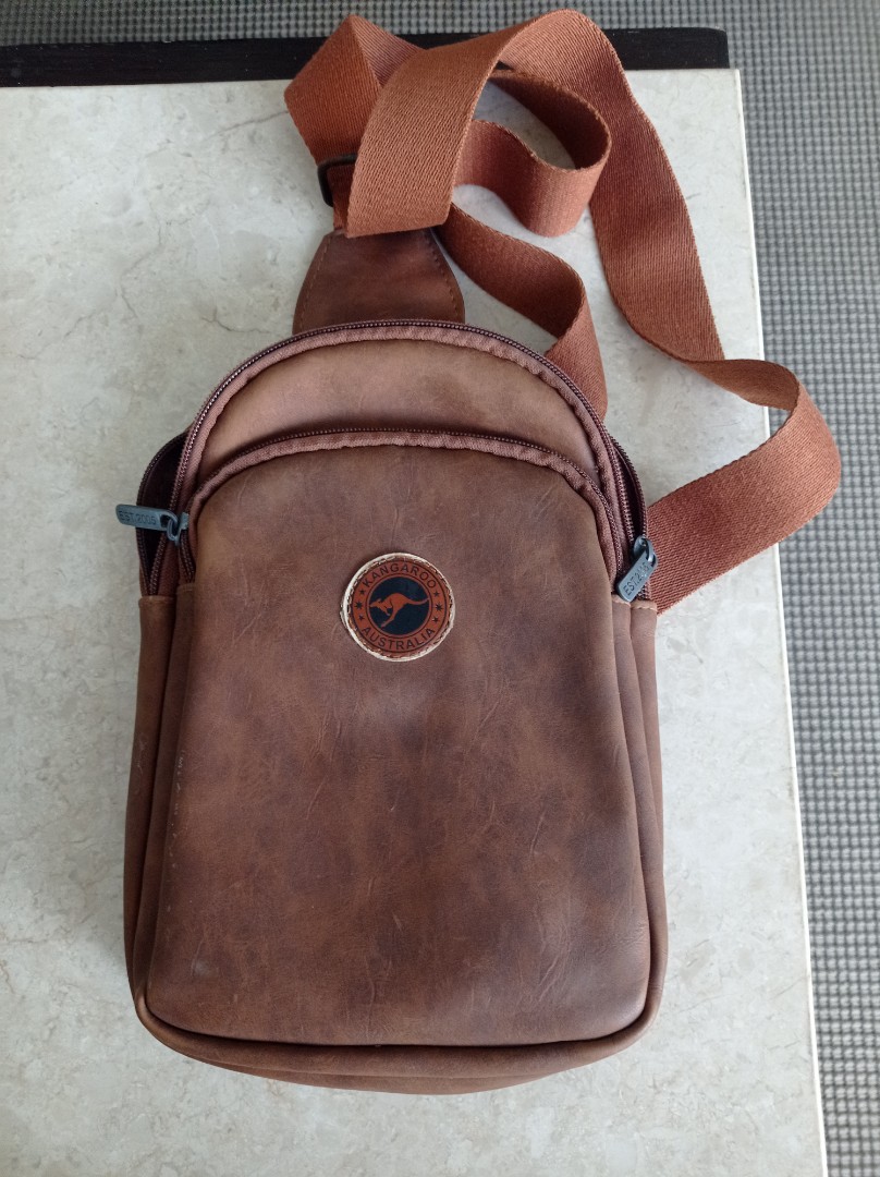 Brown, cross body bag, travel bag, hike bag