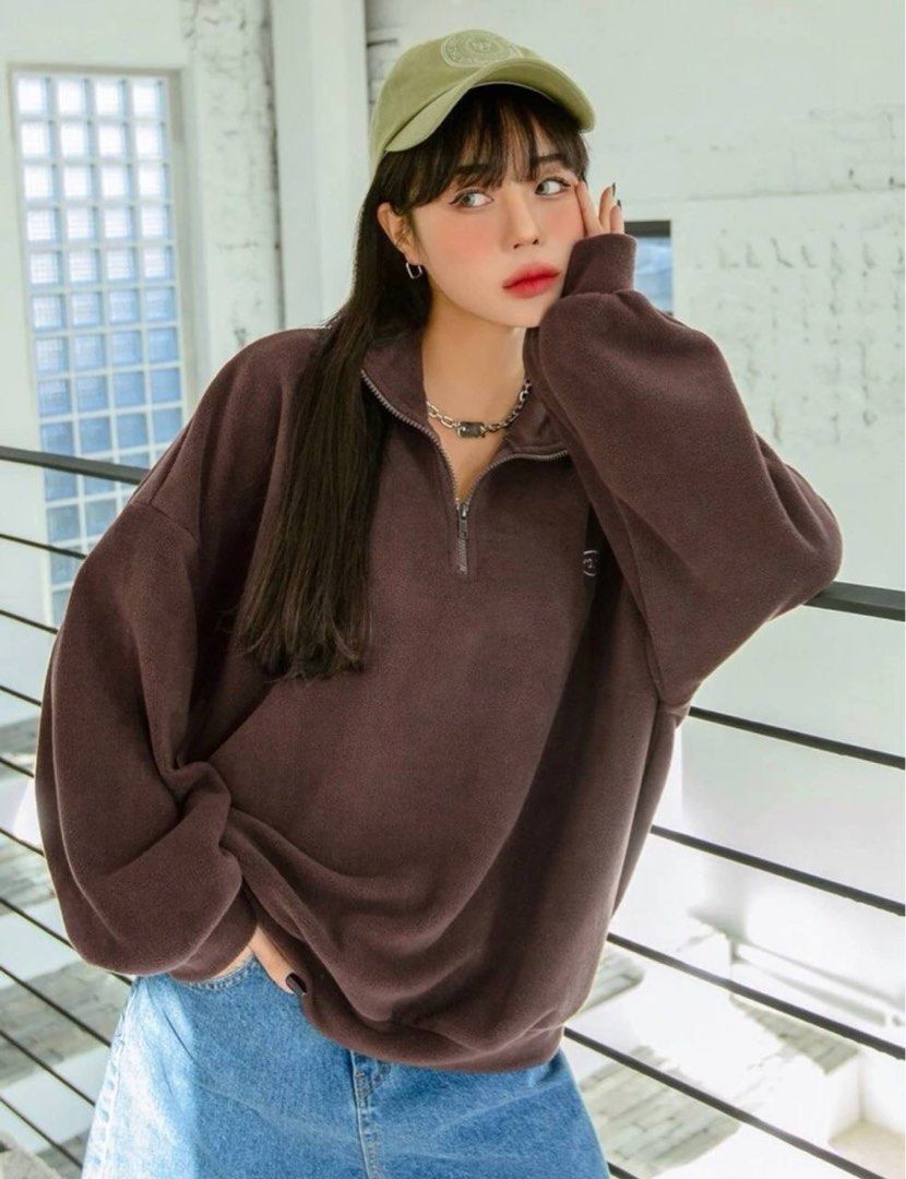 Furry top half zip