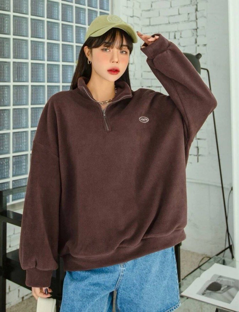 Furry top half zip