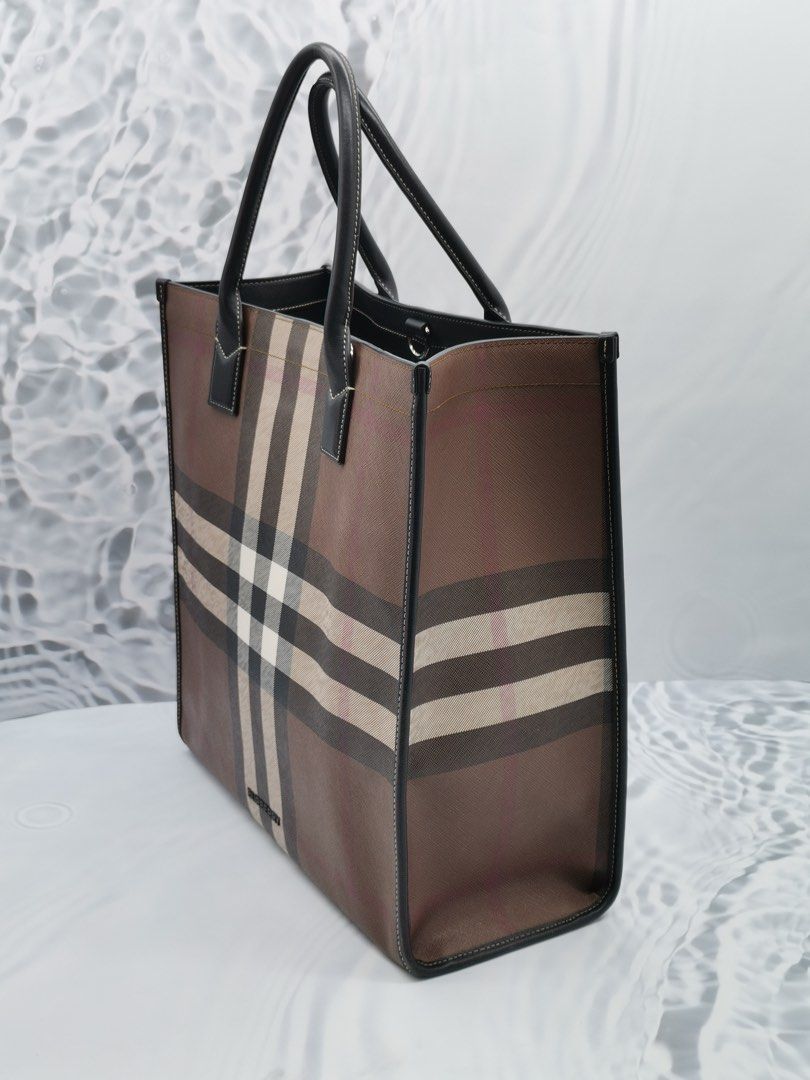 Burberry Denny Check Slim Vertical Tote Bag