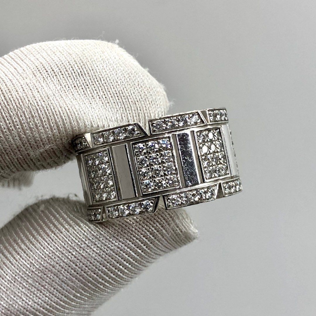 CARTIER TANK FRANCAISE DIAMOND 18K 750 WG 52 14.5G RING 237035741