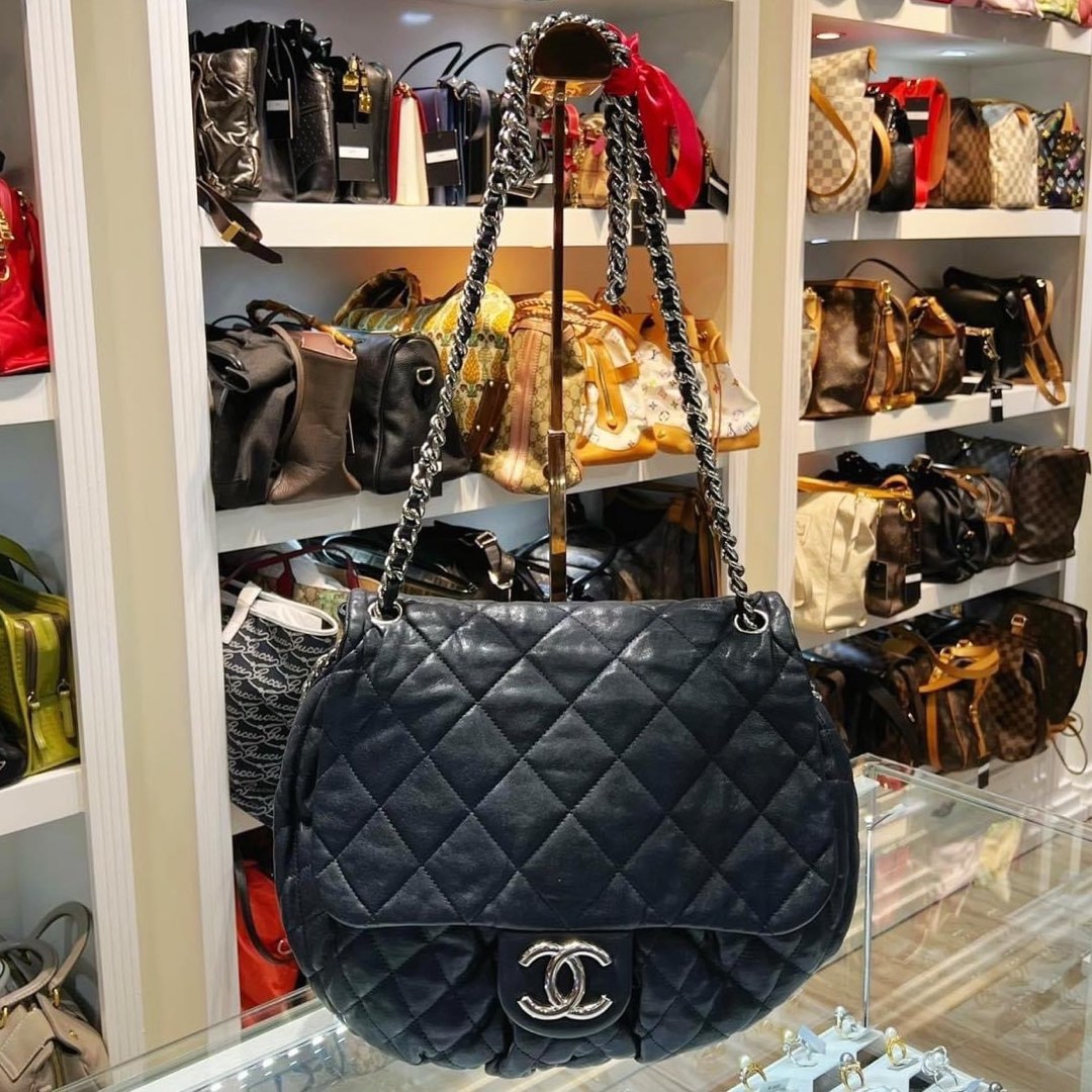 Chanel Blue Washed Lambskin Chain Around Shoulder Bag