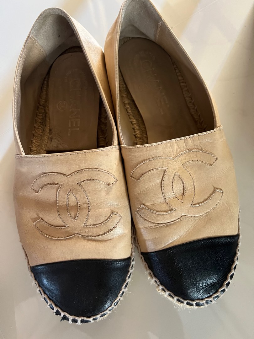 Tan chanel new arrivals espadrilles