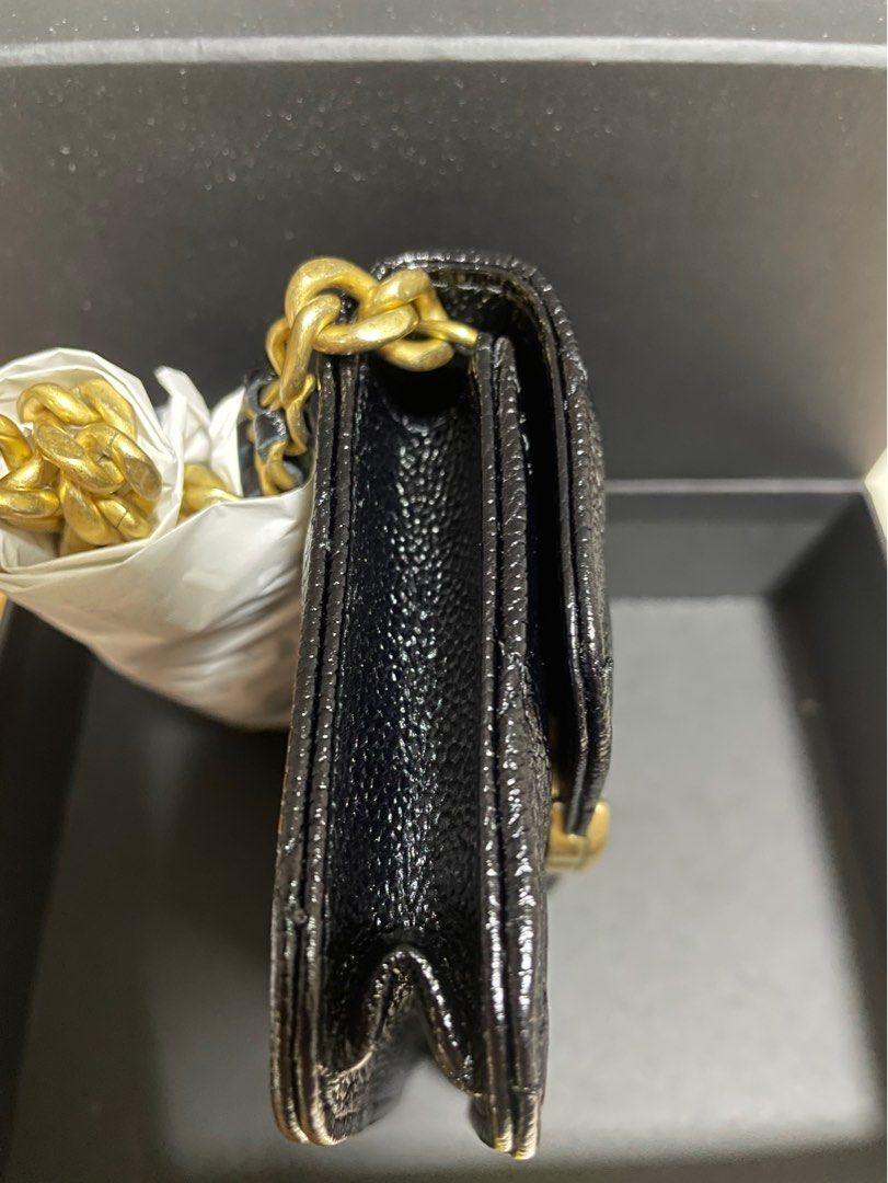 Chanel bag chain shoulder black gold metal fittings matelasse