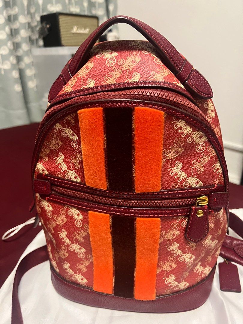 Red coach backpack top