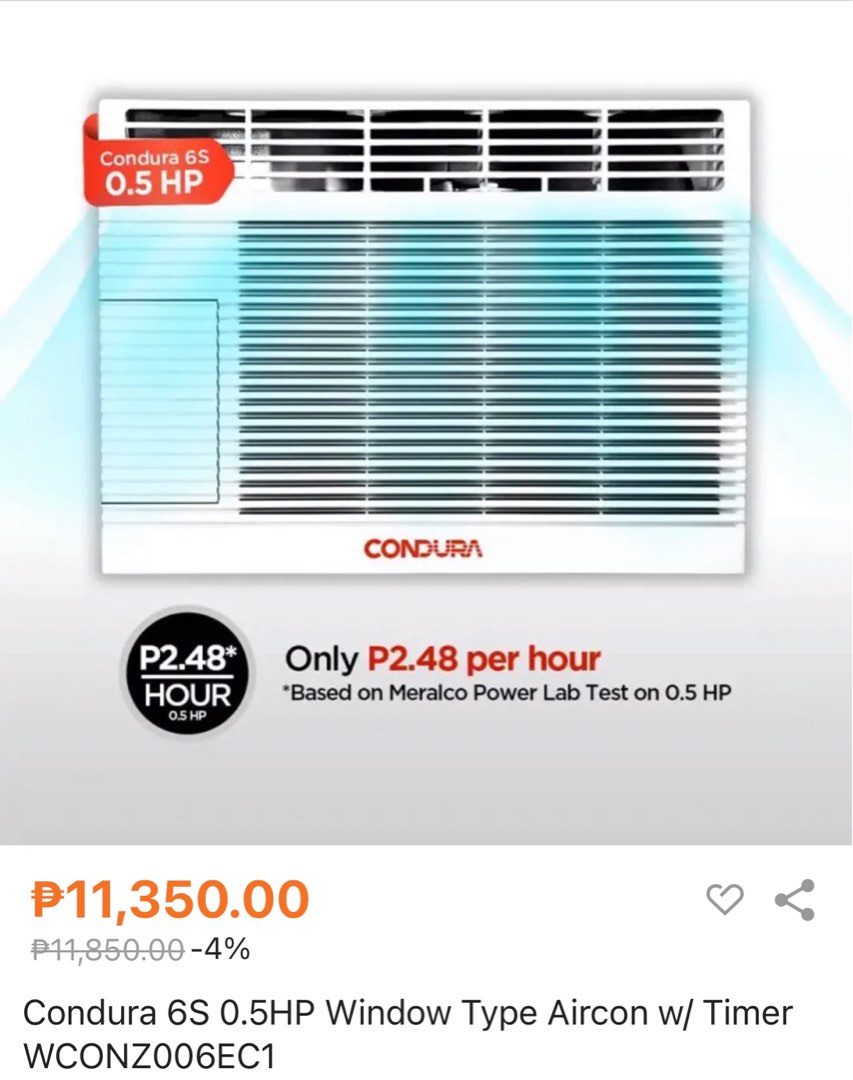 Window Type Timer Air Con Condura Window Type Aircon for SALE!!, TV & Home Appliances, Air ...
