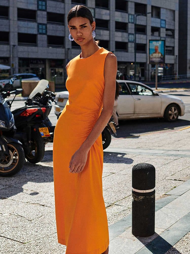 Cos dress orange deals