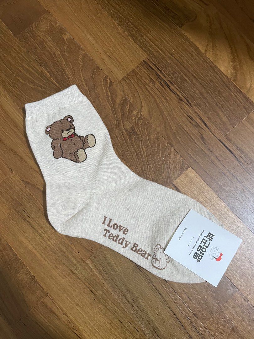 Cute Korean Teddy Bear Socks