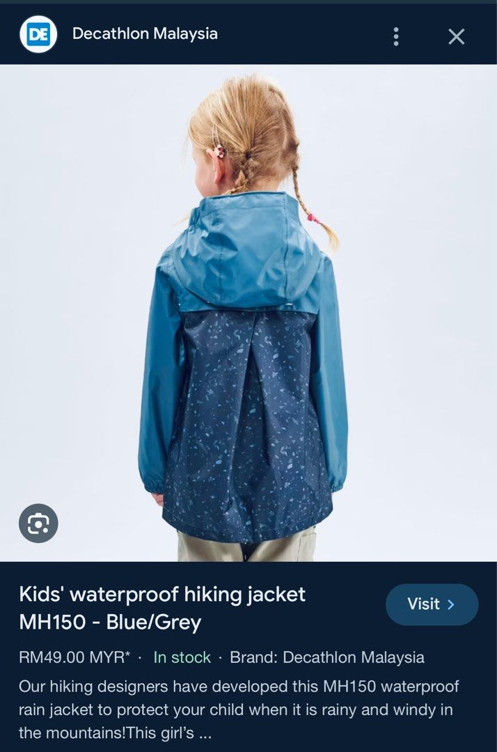 Decathlon outlet kids raincoat