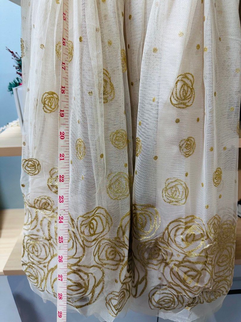 Disney Belle gold costume (Category: Babies & Kids Fashion) located in Mandaluyong City. Submitted by jpc0708 (Listing ID 1261289869, Image 2). Description: Bought from HK Disneyland. Pls refer to photos for actual condition and measurements. You may use it as is or you can also put a petticoat under to make it look like a real ball gown 🙂.