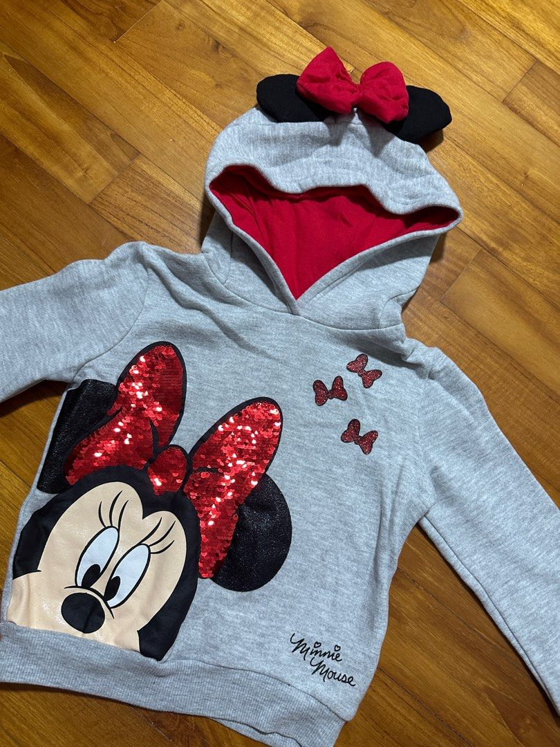 Disney flip sequins Minnie Mouse with hoodie Babies Kids