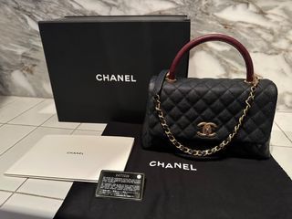 Chanel Blue Caviar Coco Handle Small Gold Hardware. Series 26xxxxxx. Made  in Italy. With authenticity card, dustbag & box ❤️