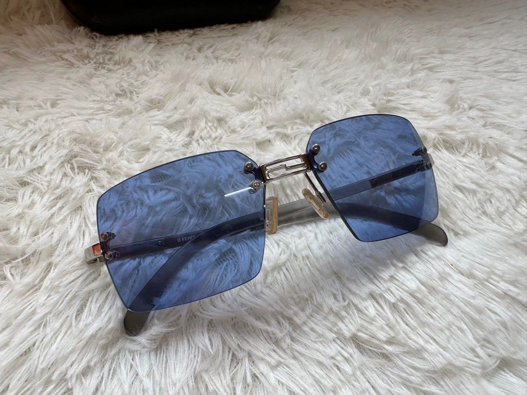 Square blue lens sunglasses store