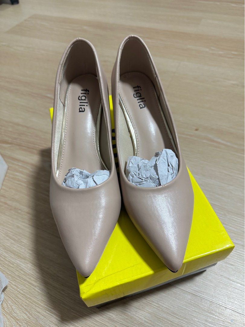 Figlia Pimp Beige Office Shoes, Women's Fashion, Footwear, Heels on ...