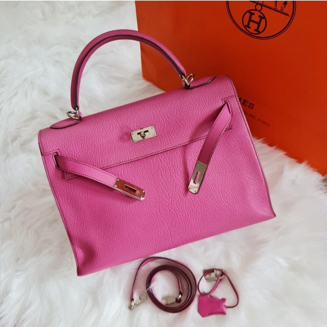 Hermes Kelly 28 Bag 3q Rose Sakura Togo PHW