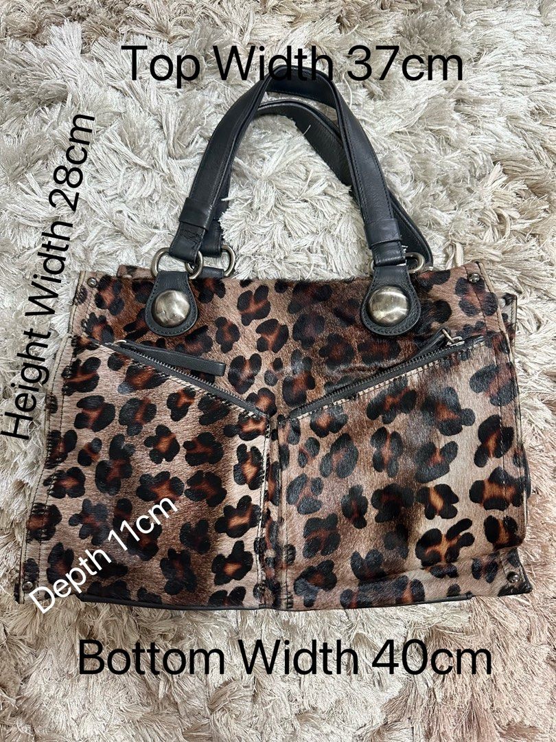 Fur Leopard Print Full Leather shoulder Bag