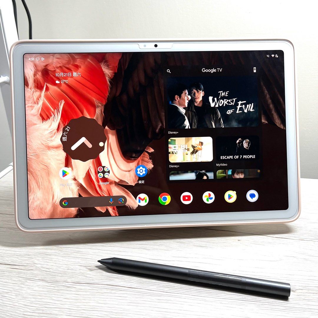 谷歌平板電腦 Google Pixel tablet 128G 美國限定粉色 近全新 原廠皮套 手寫筆 螢幕保護貼 請下滑看說明