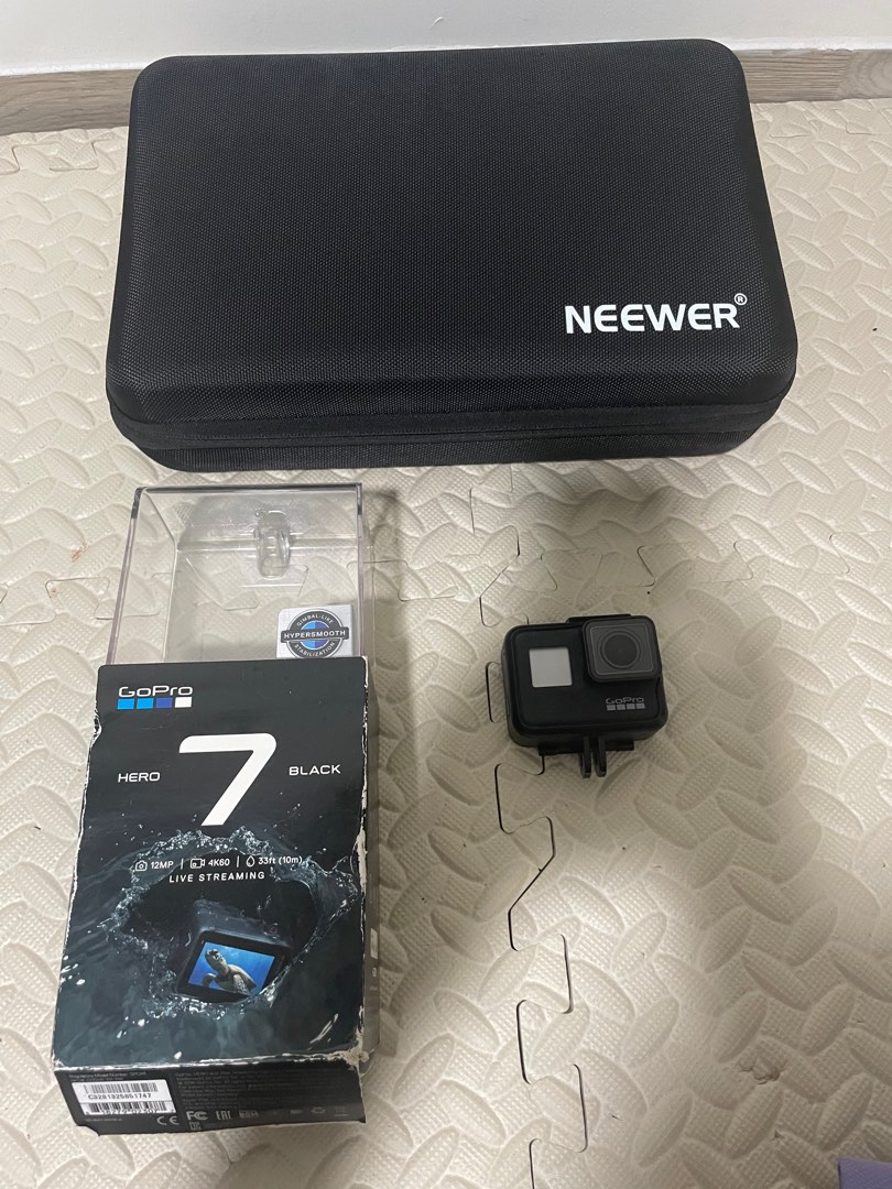GoPro Hero 7 Black (box and accessories), Photography, Cameras on Carousell