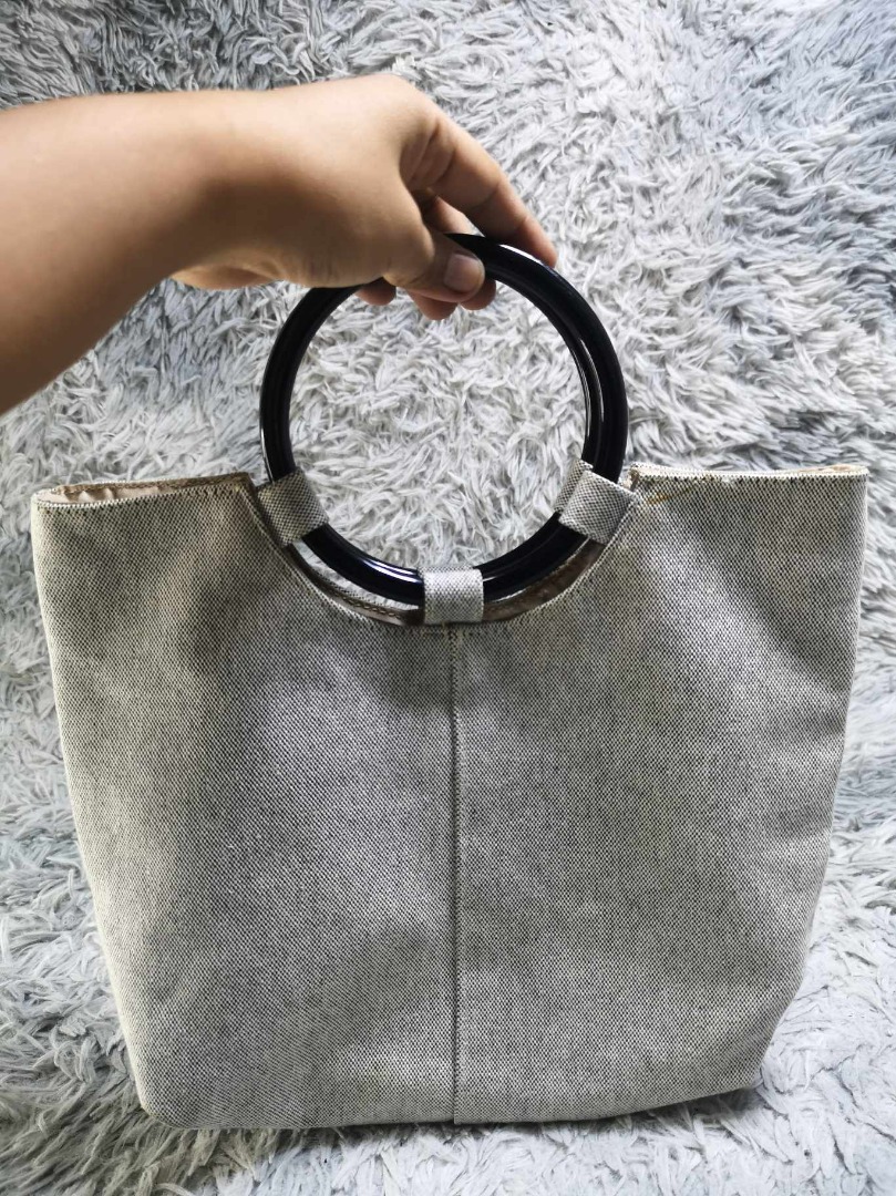Denim Top Handle Tote