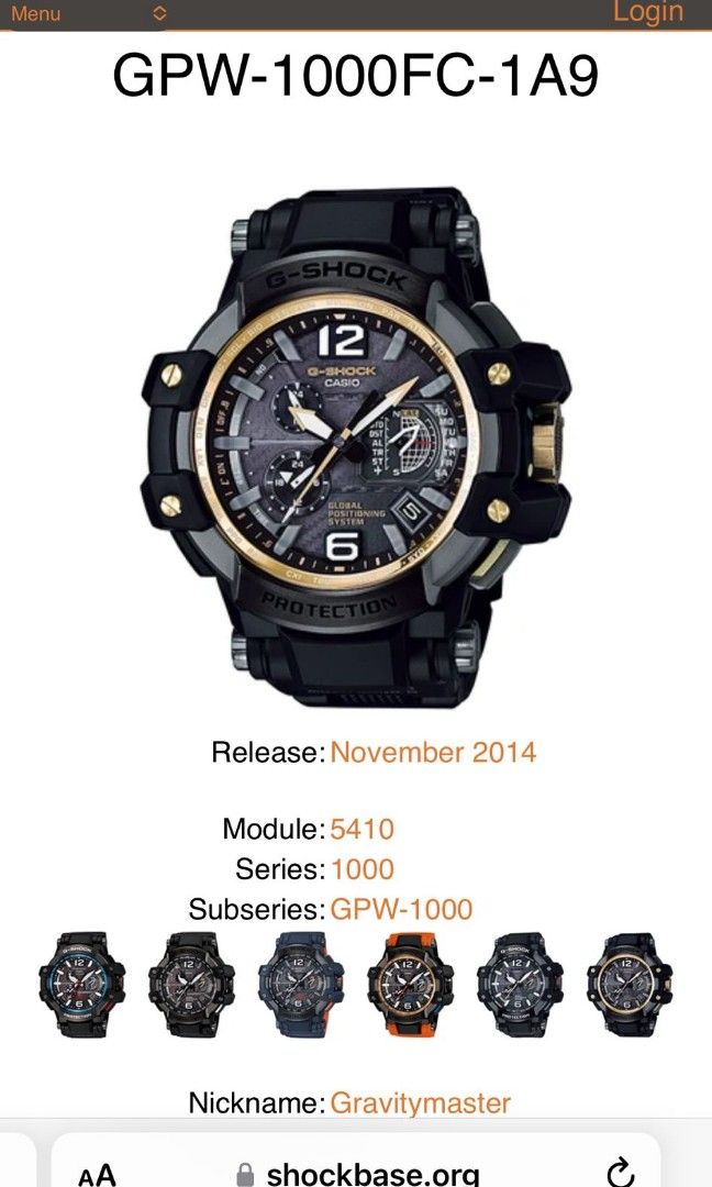 Casio gpw clearance 1000fc