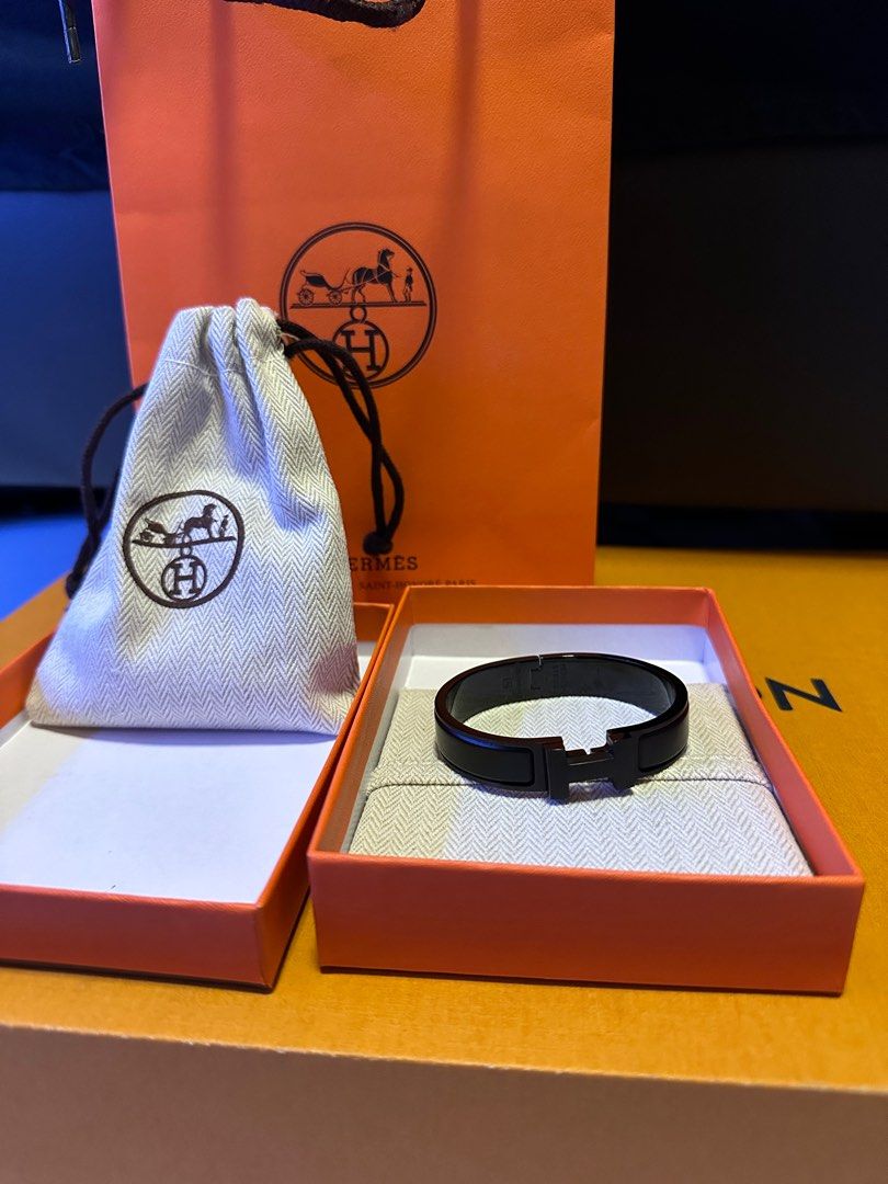 Hermes Clic H So Black Bracelet, 男裝, 手錶及配件, 珠寶- Carousell