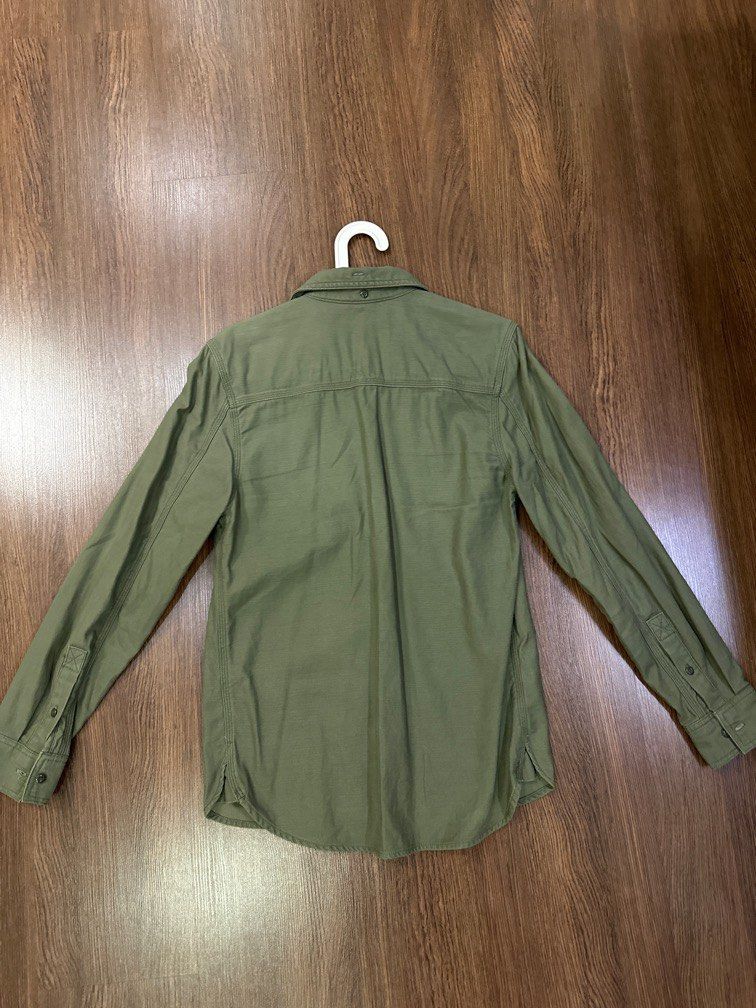 Men’s H&M Army Green Denim shirt, Men's Fashion, Coats, Jackets and