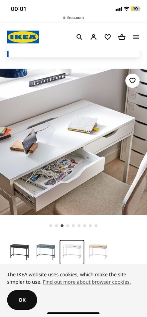 IKEA Alex table (White), Furniture & Home Living, Furniture, Tables