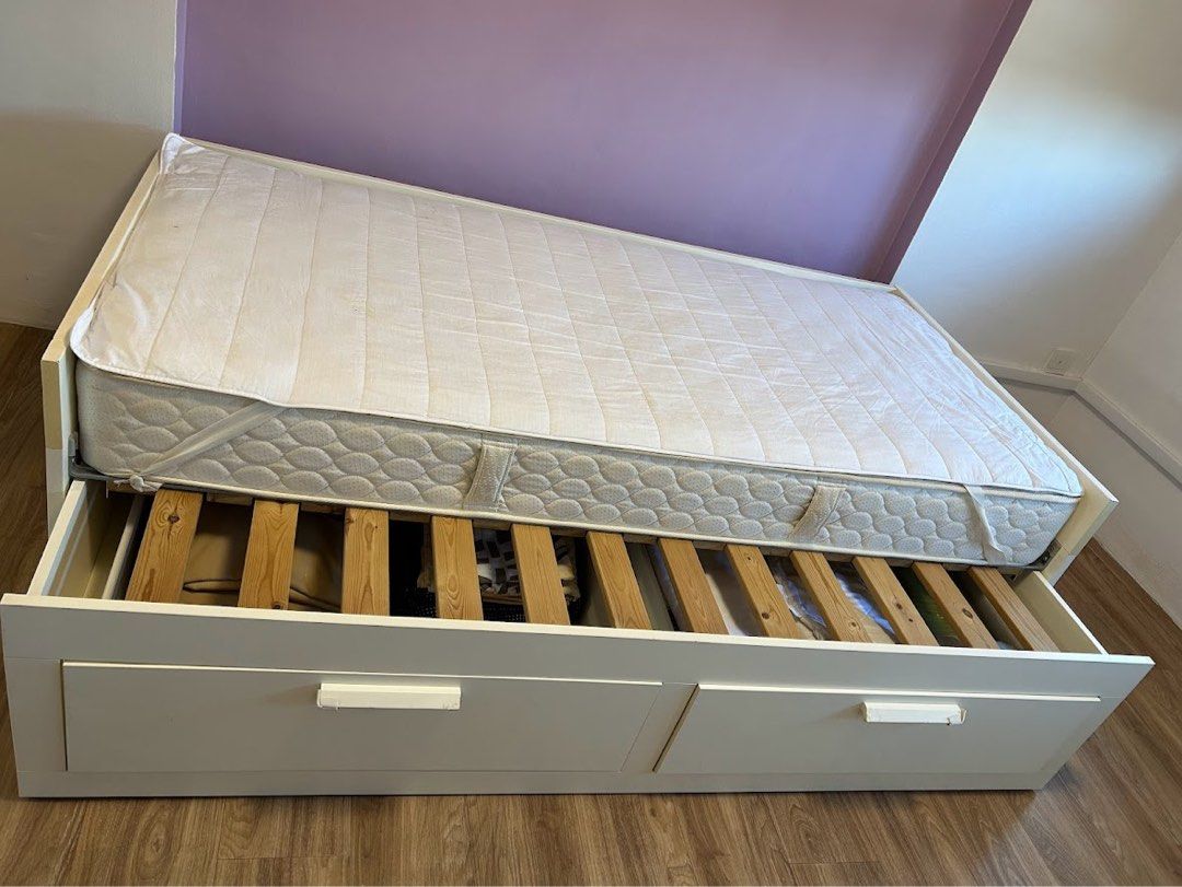 Ikea Daybed & Sealy Single Mattress, Furniture & Home Living, Furniture, Bed Frames & Mattresses