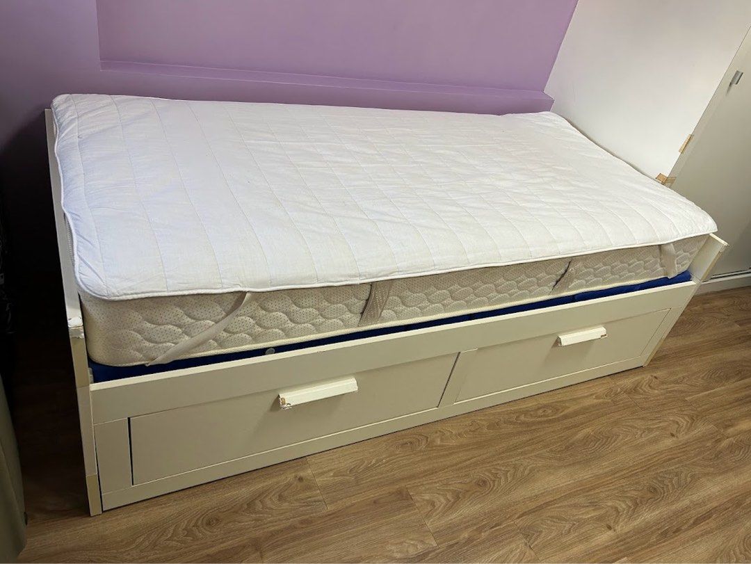 Ikea Daybed & Sealy Single Mattress, Furniture & Home Living, Furniture, Bed Frames & Mattresses
