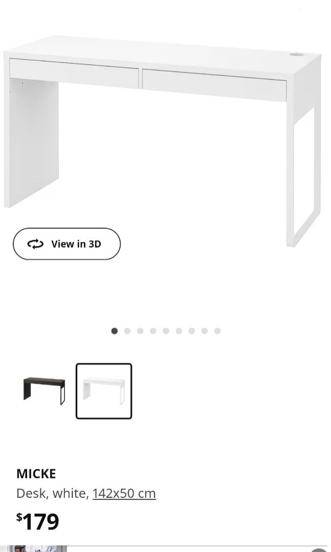Ikea Micle Study Table 142cm x 50cm, Furniture & Home Living, Furniture