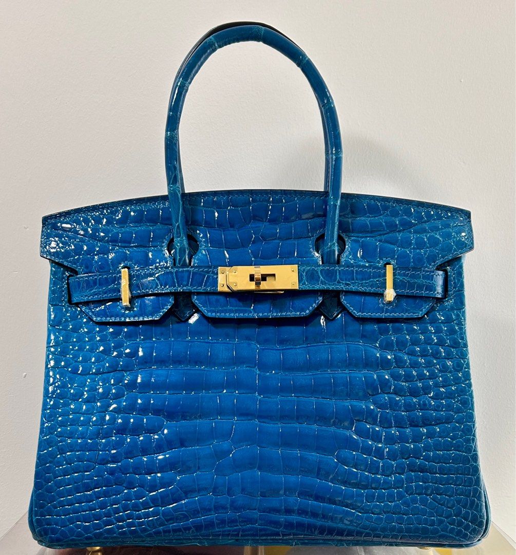 Muscular Nilo Crocodile bellyskin BK 30cm Blue Marine, Gold Hardware,  Women's Fashion, Bags & Wallets, Tote Bags on Carousell