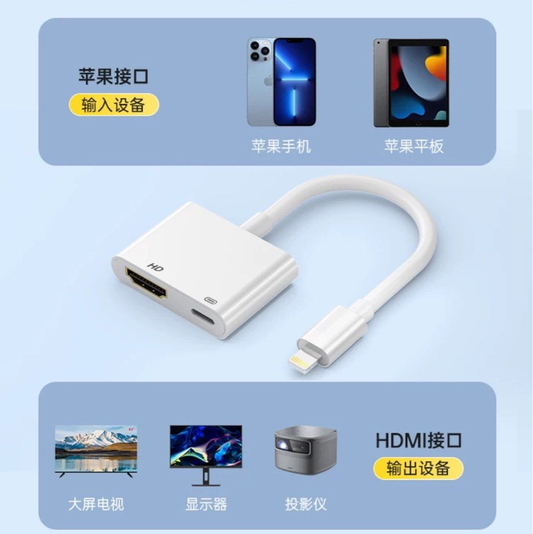 iphone Lightning to HDMI Adaptor 轉接器（可連接電視、投影機