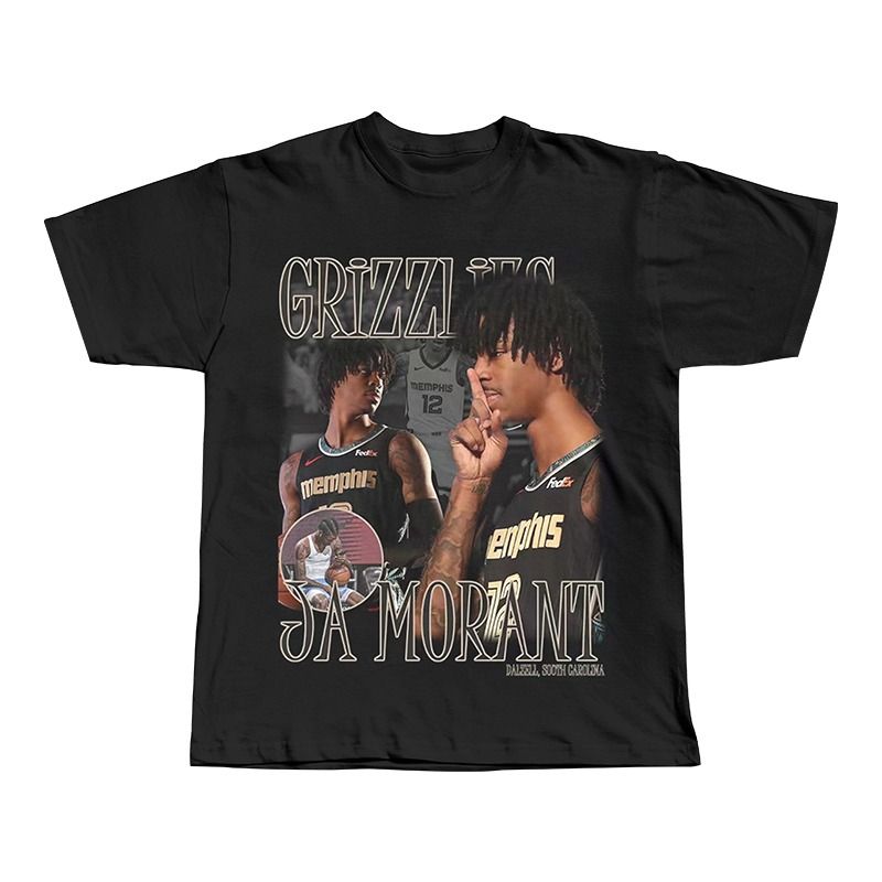 Ja Morant Memphis Grizzlies Black T-Shirt #5, Men's Fashion, Tops & Sets,  Tshirts & Polo Shirts on Carousell