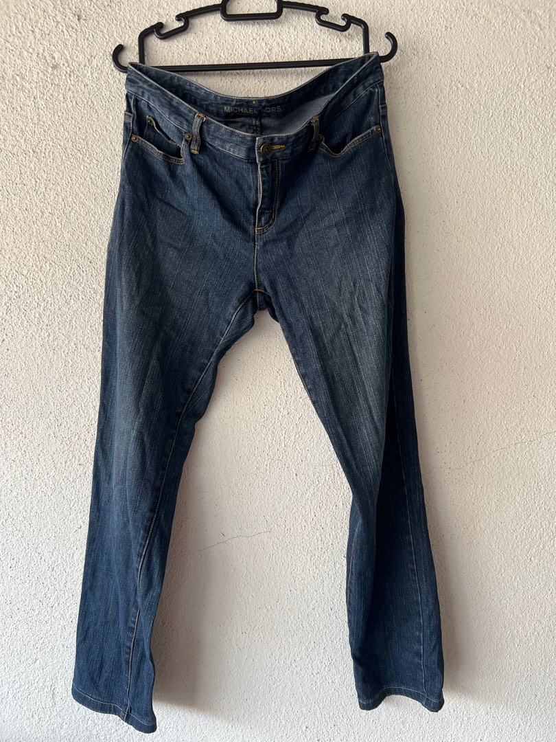 MICHAEL KORS MK monogram pocket bootcut jeans