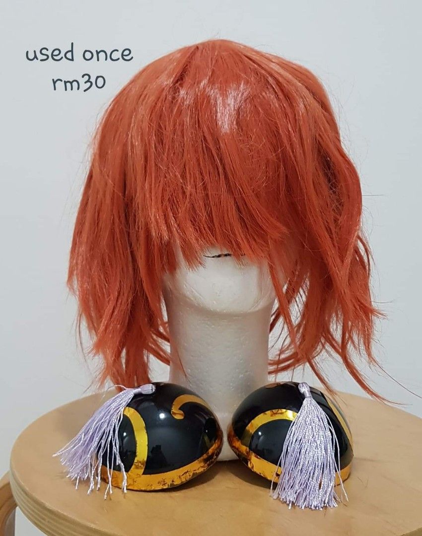 Short orange cosplay deals wig
