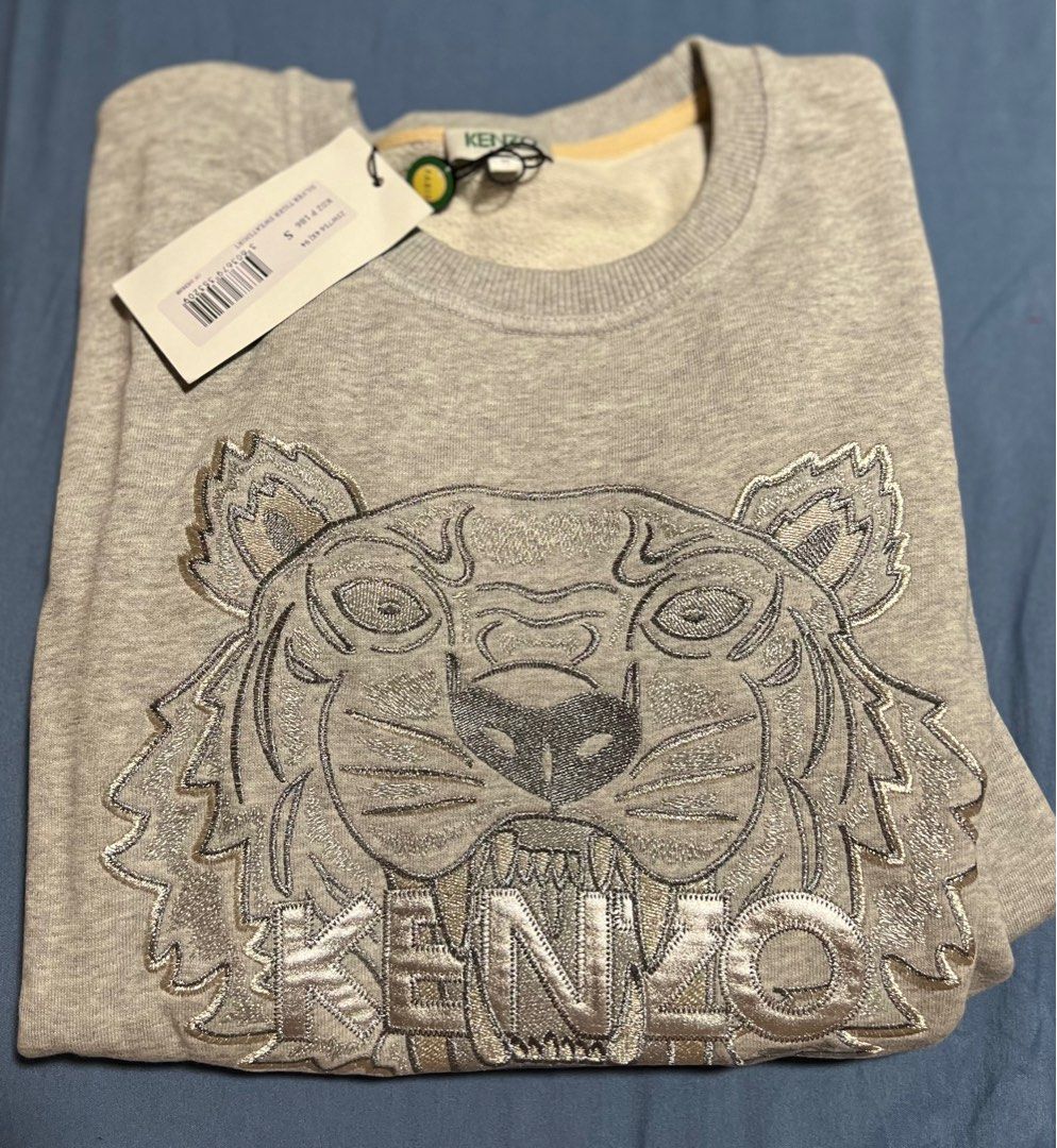 Kenzo silver tiger sweatshirt top