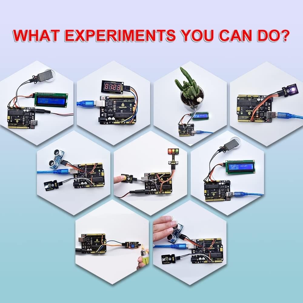 KEYESTUDIO 37-in-1 Sensor Kit For Arduino & Raspberry Pi - Complete Learning Set With Tutorials