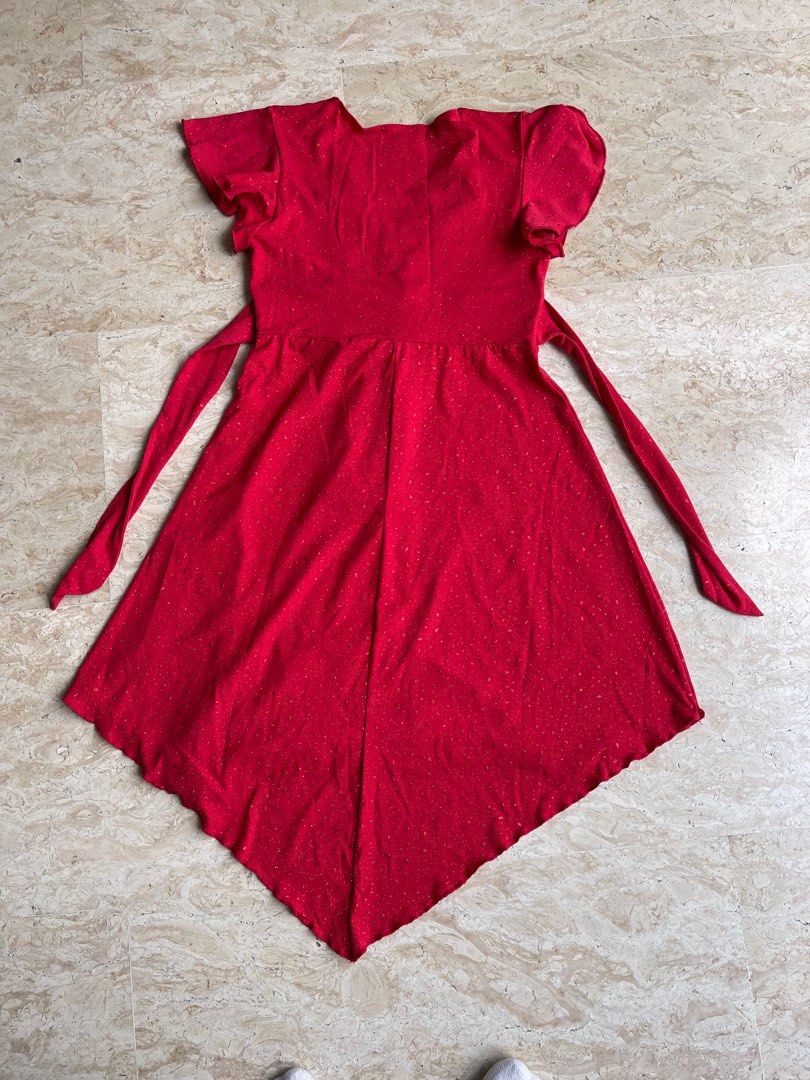 Girls red top dress size 10