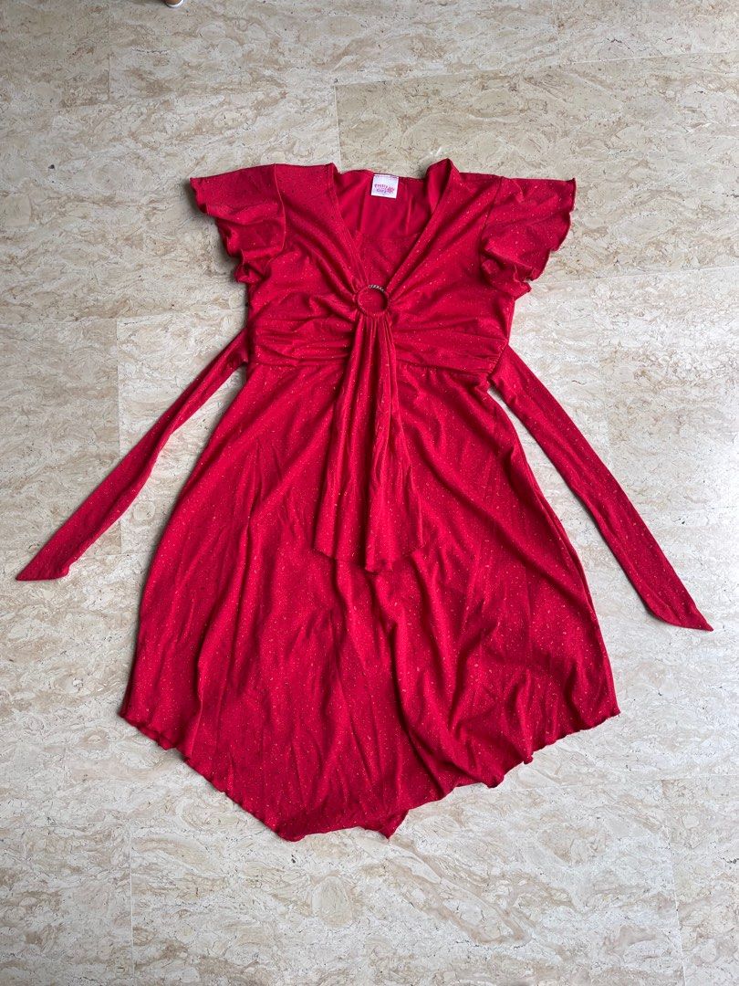 Girls red top dress size 10