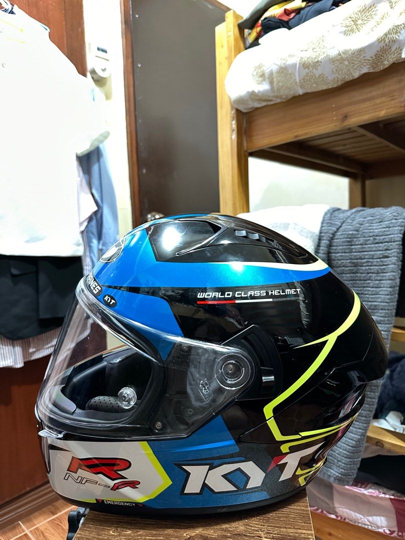 KYT NF R Helmet Track Blue Large Motorbikes Motorbike Parts